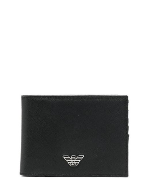 Saffiano bonded leather wallet with ASV eagle plaque Emporio Armani | Y4R168 Y138E.81072